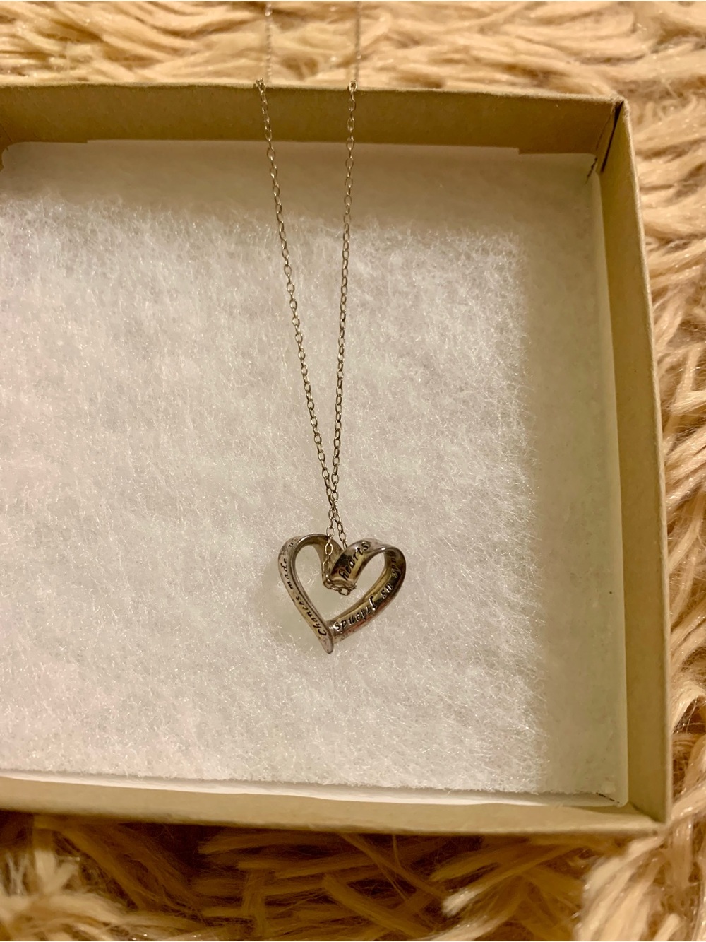 Elegant Silver Heart Sisters Necklace